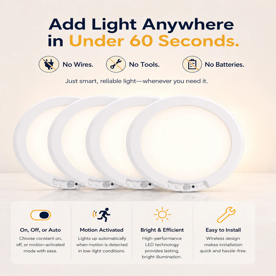 Stick-on Rechargeable Motion Sensor Ceiling Light